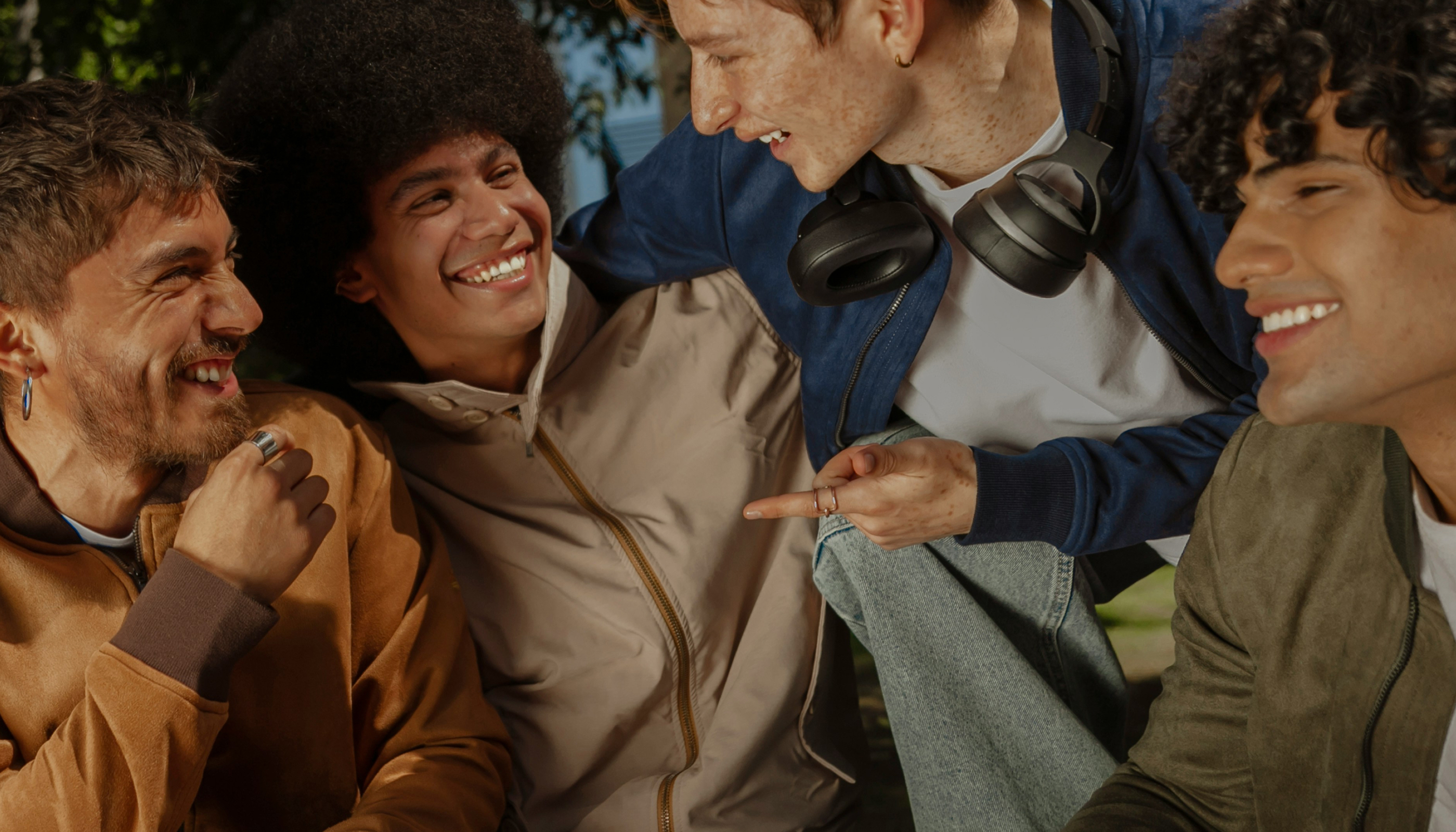Friends sharing a moment, with nsave multi-currency balances