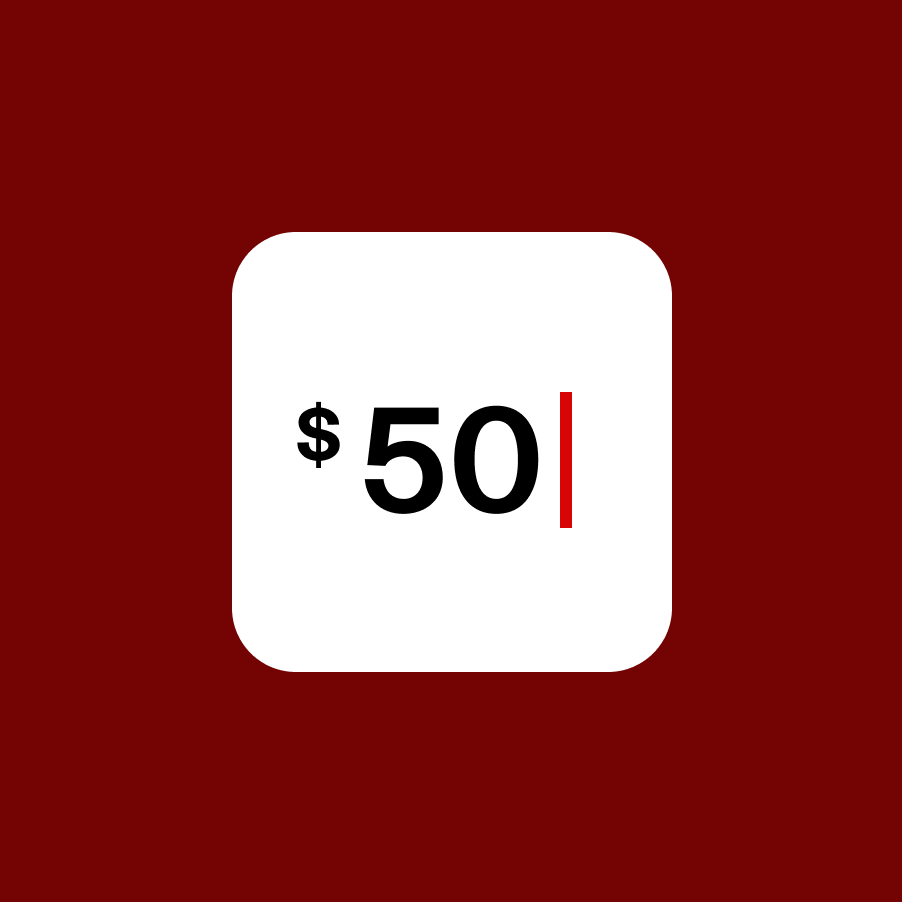 Entering an amount to send in the nsave app